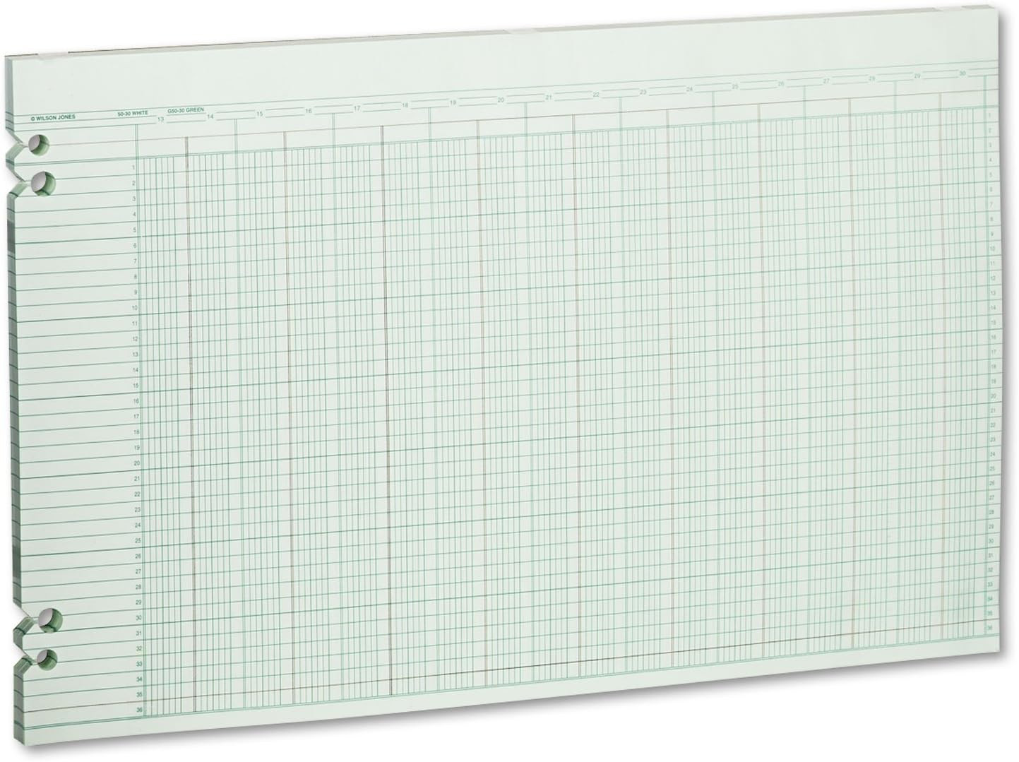 G5030 Accounting Sheets, 30 Columns, 11 X 17, Green (Pack of 100 Loose Sheets)