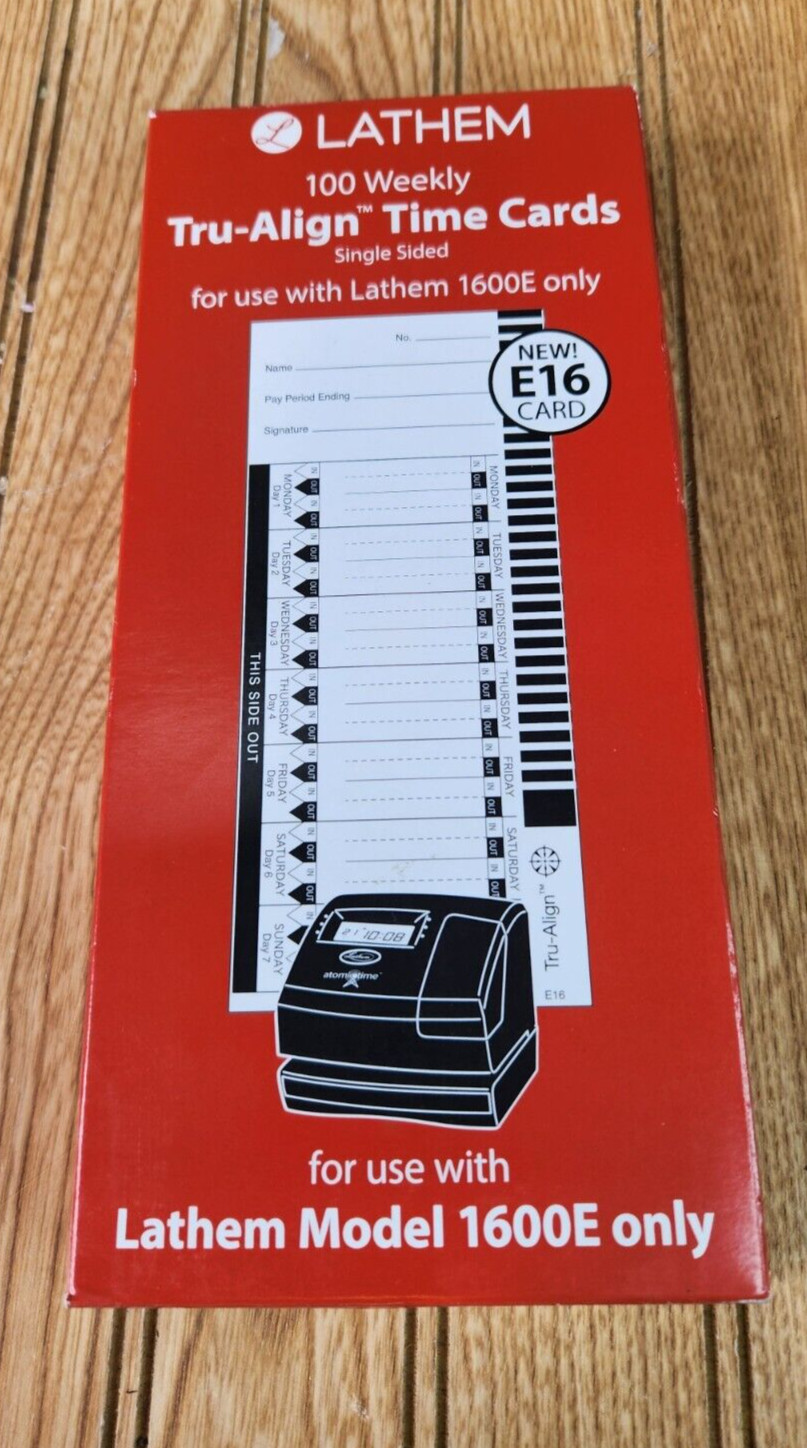 Lathem Time Time Card for Lathem Model 1600E 16100