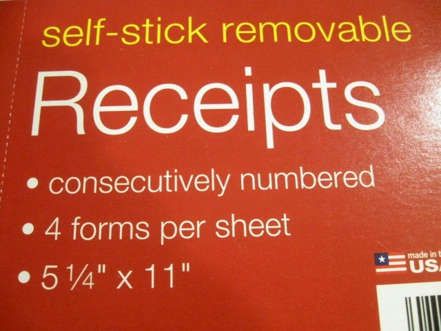 Reciept Book: Adams 2-Part (Duplicate); 200 5 1/4 ” X 2 3/4 ” Carbonless