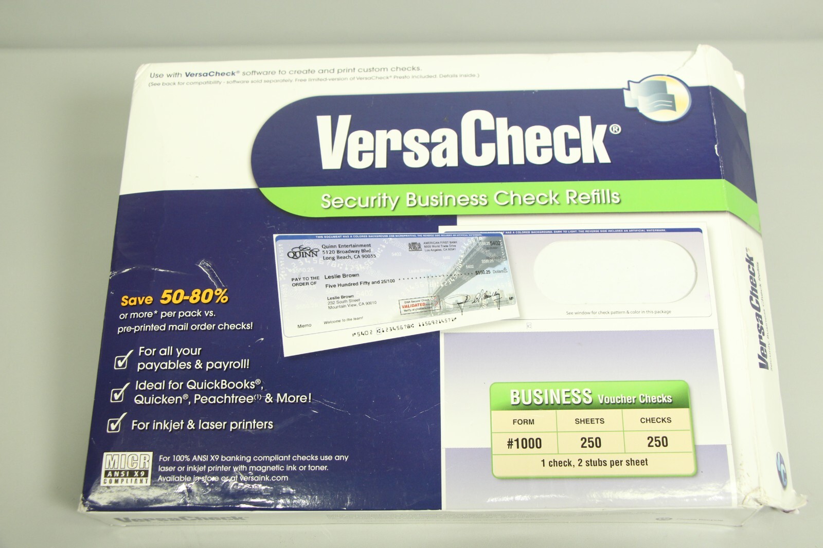 VersaCheck Security Business Check Refills: Form #1000 Business Voucher