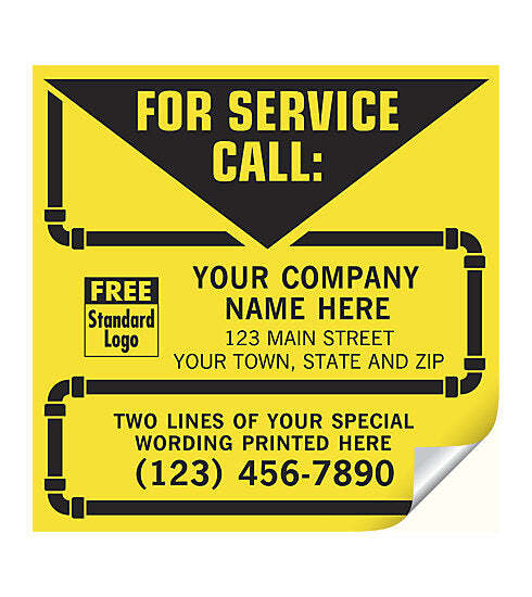 5Forms CL14 Contractor Service Labels With Pipe Border Vinyl 5 x 5″