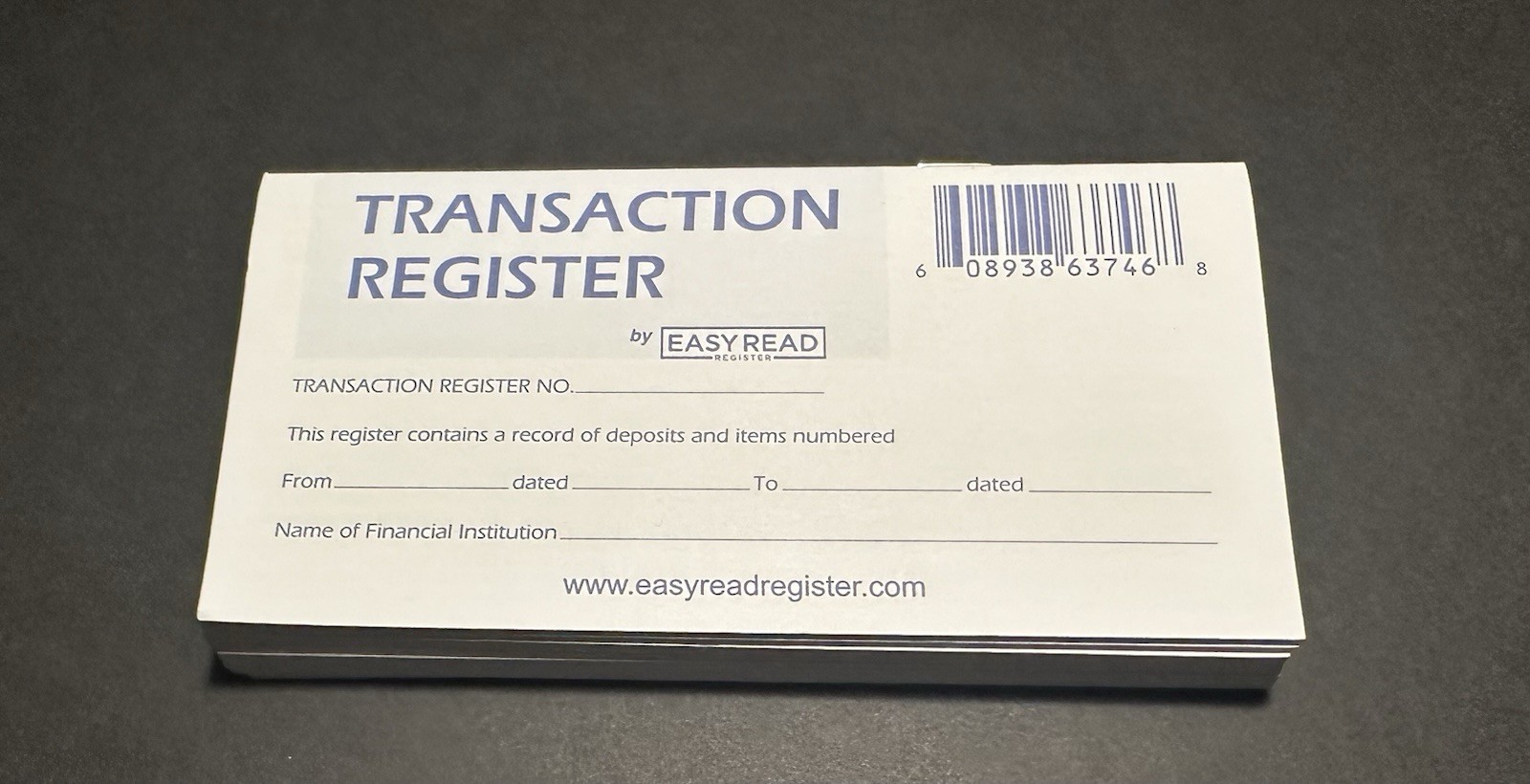 Checkbook Transaction Register 10 New Records