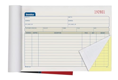 Adams Invoice Book, 2-Part, Carbonless, 5-9/16 x 8-7/16 Inches, 50 Sets per Book