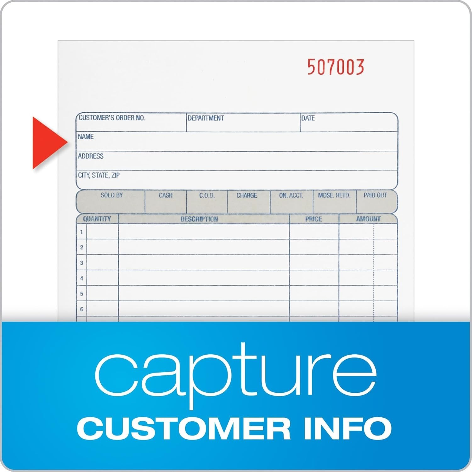 Sales Order Book with Wraparound Cover – 3-Part Carbonless, 50 Sets for Business