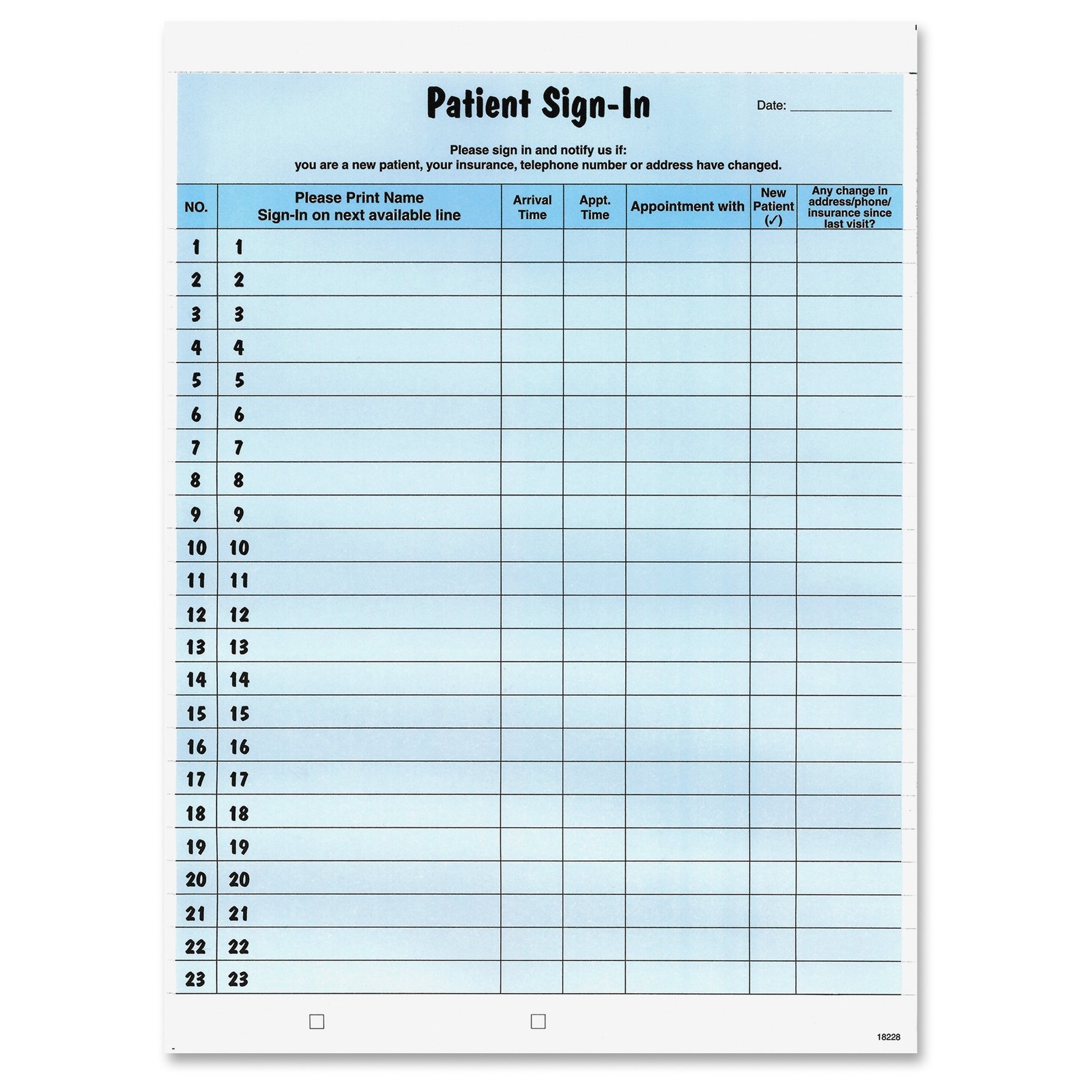 Tabbies Patient Sign-in Label Forms – 125 Sheet[s] – 125 / Pack (tab-14531)