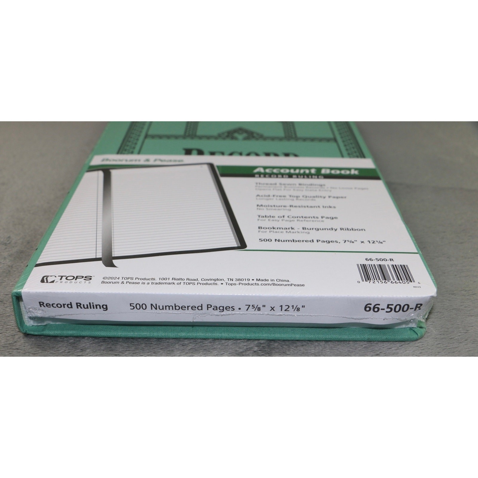 Boorum & Pease Account Book Record Ruling 500 Pages Hardcover Green 66-500-R