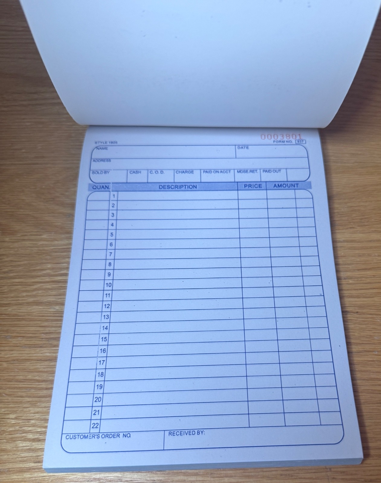 All Purpose Sales-Order Book 50 Duplicate Forms 2 Long Lasting Carbons Form 937