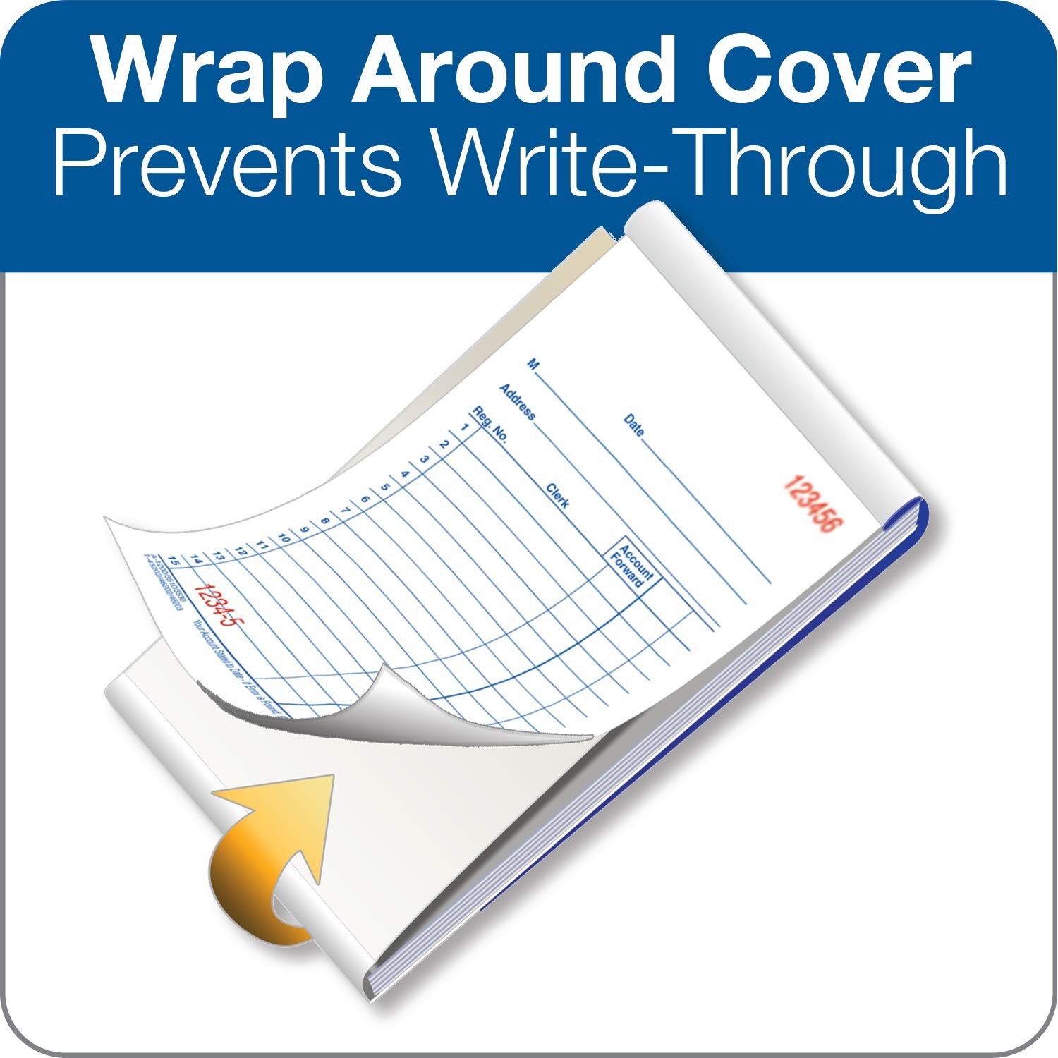 Carbonless Sales Book, 2-Part, White/Canary, 50 Sets per Book, 3-Pack, 3-11/32″x