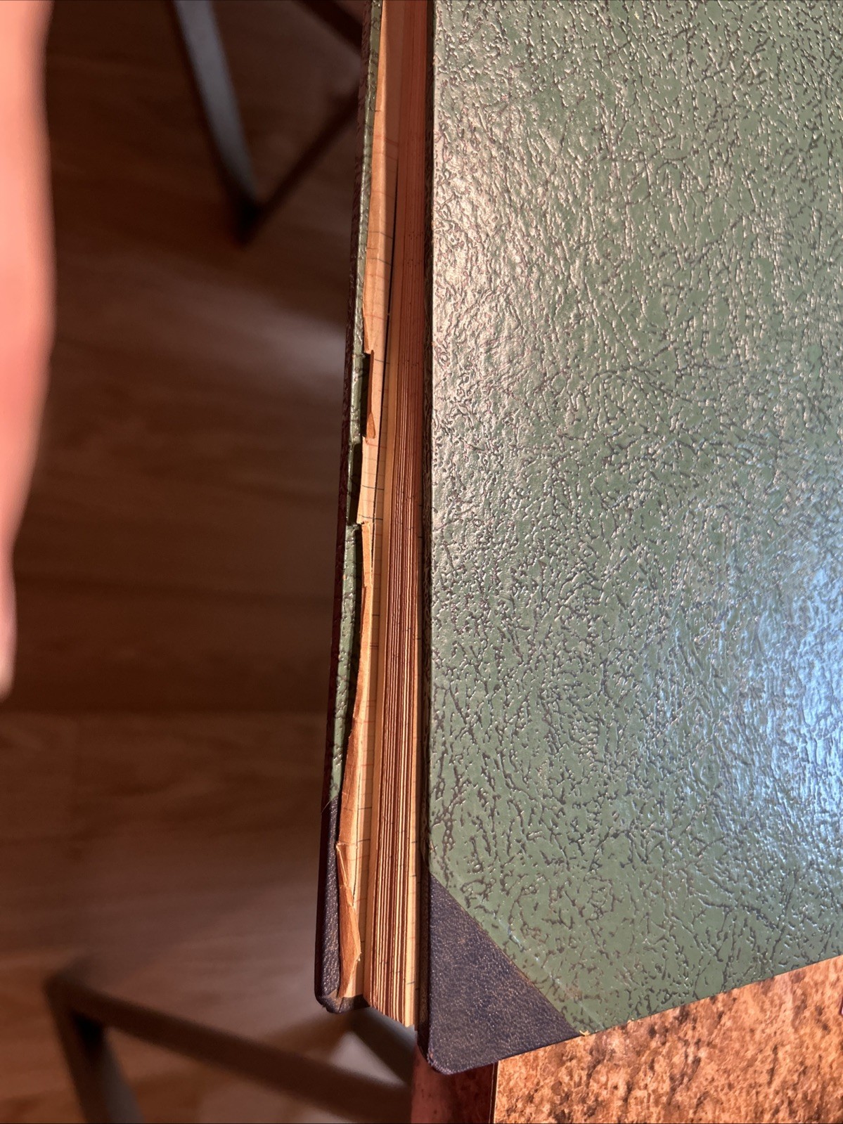Vintage 2 Post Log Book Ledger 13 3/8 x 8 1/2 x 7/8