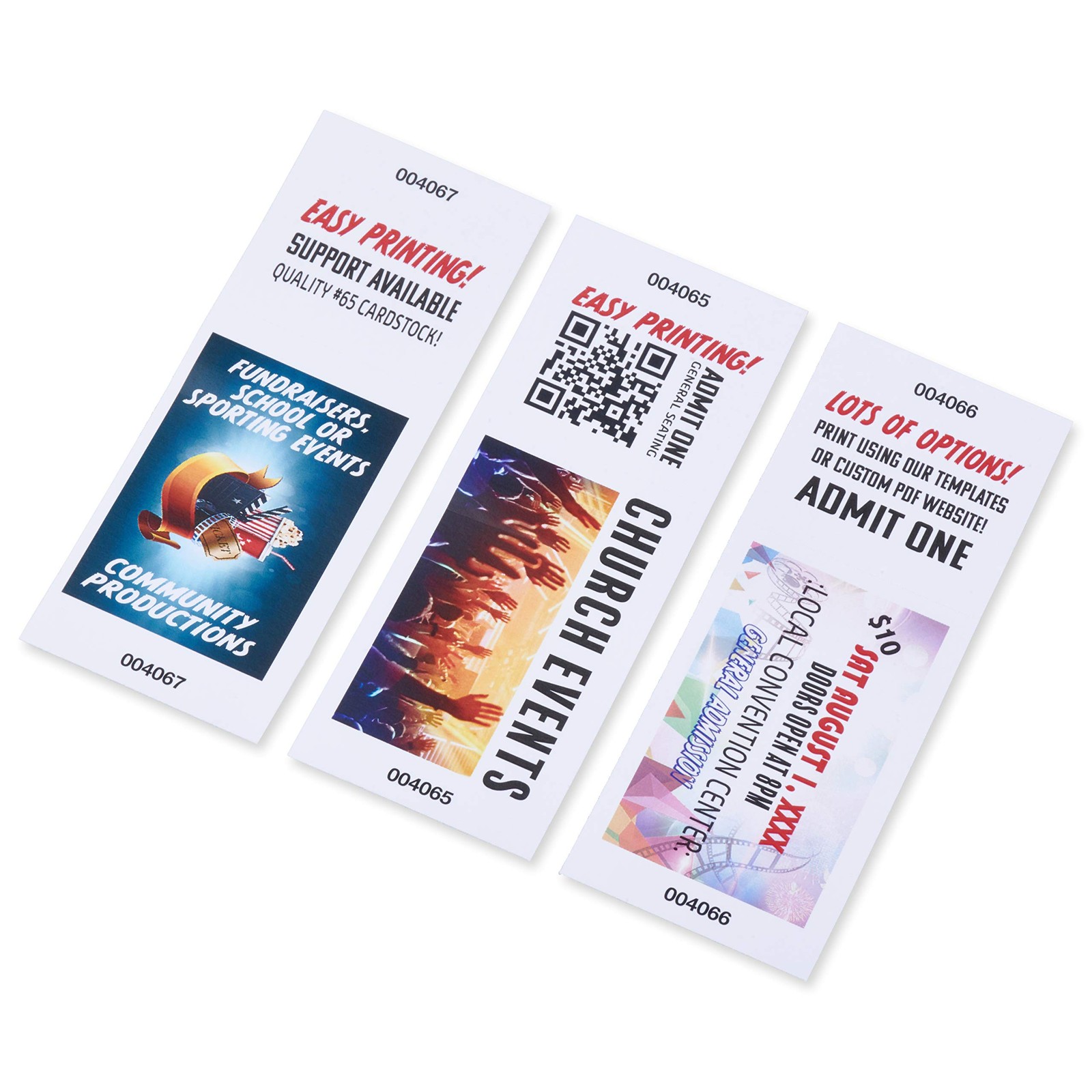 Printable Raffle and Event Tickets (Numbered) – 50 8.5 x 11 inches, White