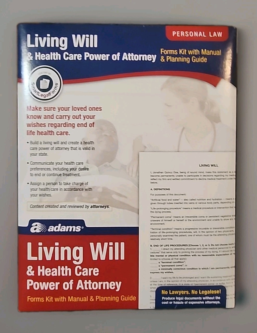 Adams Living Will and Power of Attorney for Healthcare Kit with Manual And Guide