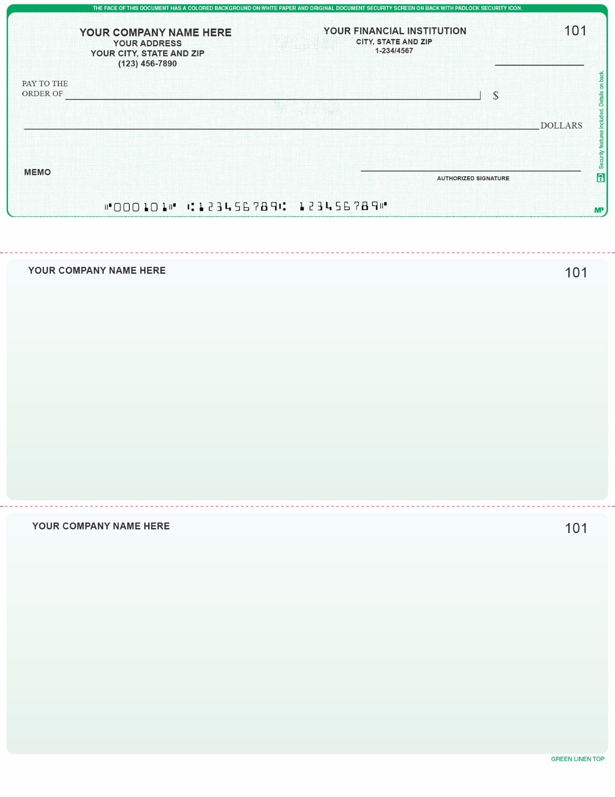 Printed Computer Checks Comparable With QuickBooks w / CUSTOM Logo 500