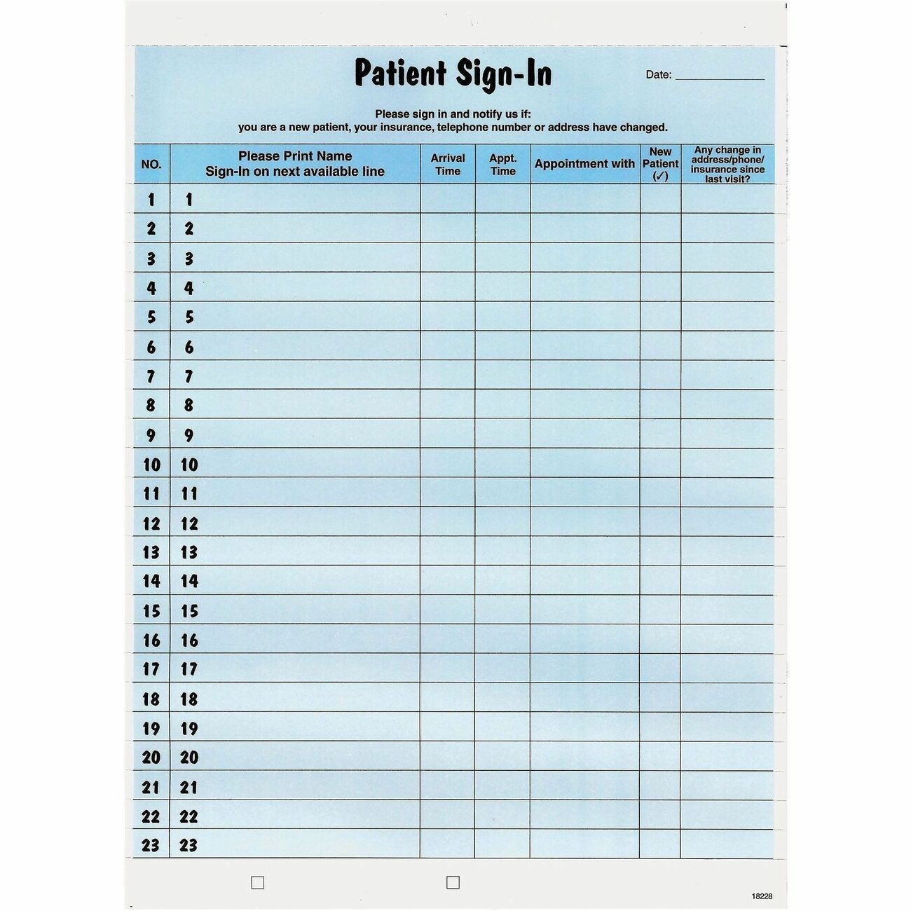 Tabbies Patient Sign-in Label Forms – 125 Sheet[s] – 125 / Pack (tab-14531)
