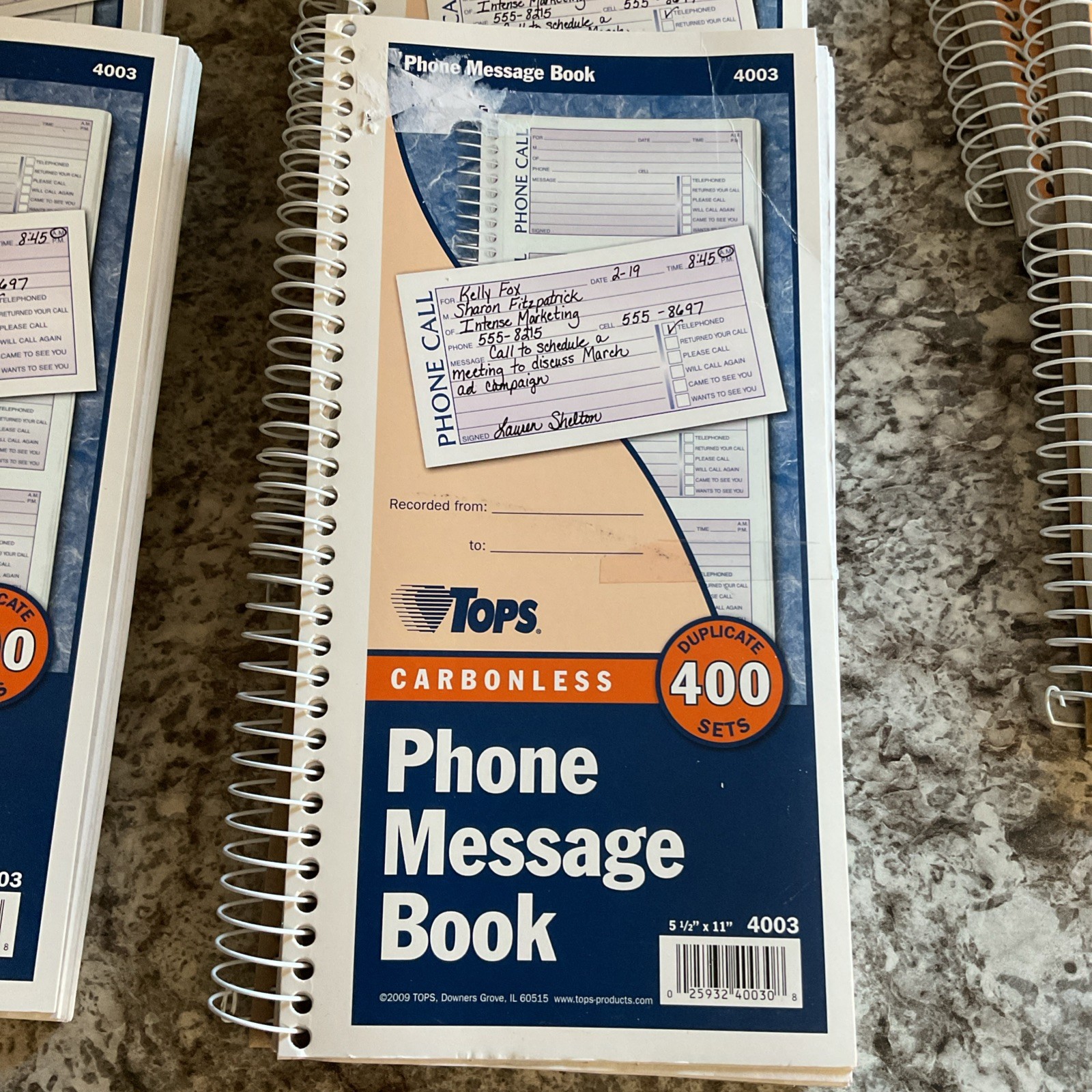 Phone Message Books Carbonless Spiral Lot Of 11 Office Depot, Tops 5 1/2X11