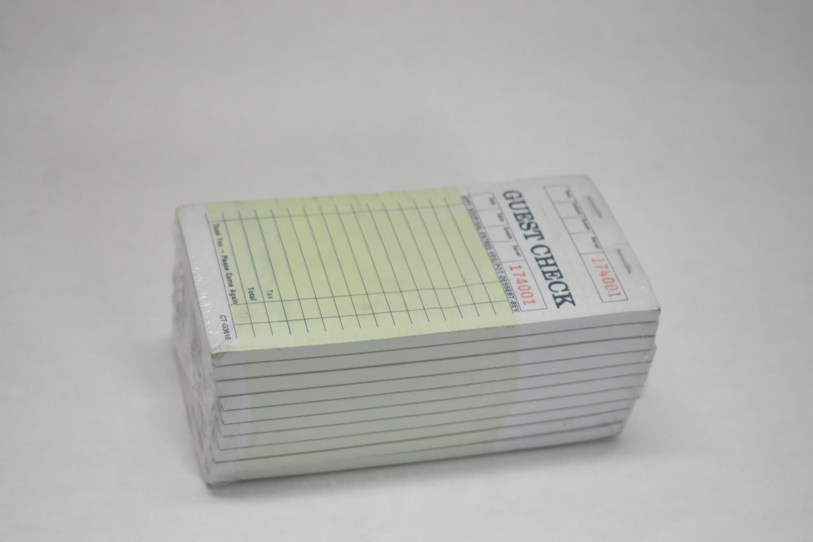 Restaurant Guest Check Receipts Books Lot Of 10 Green Pads 174001 CT-G3616