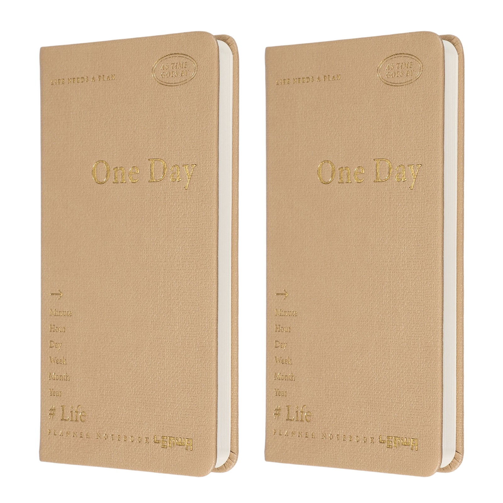2Pcs Daily Planner Notebook, 7 x 3.8″ to Do Notebook, Brown