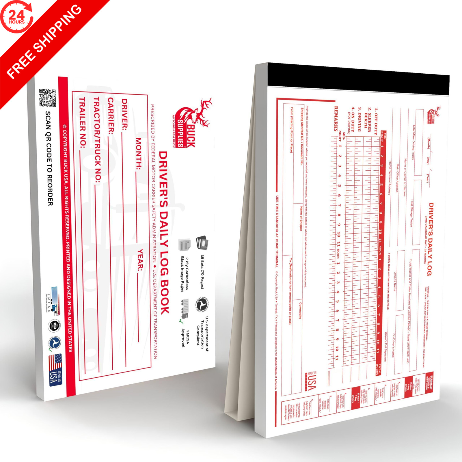 Driver Daily Log Books for Truck Drivers with 7 & 1 Pack, Driver’s
