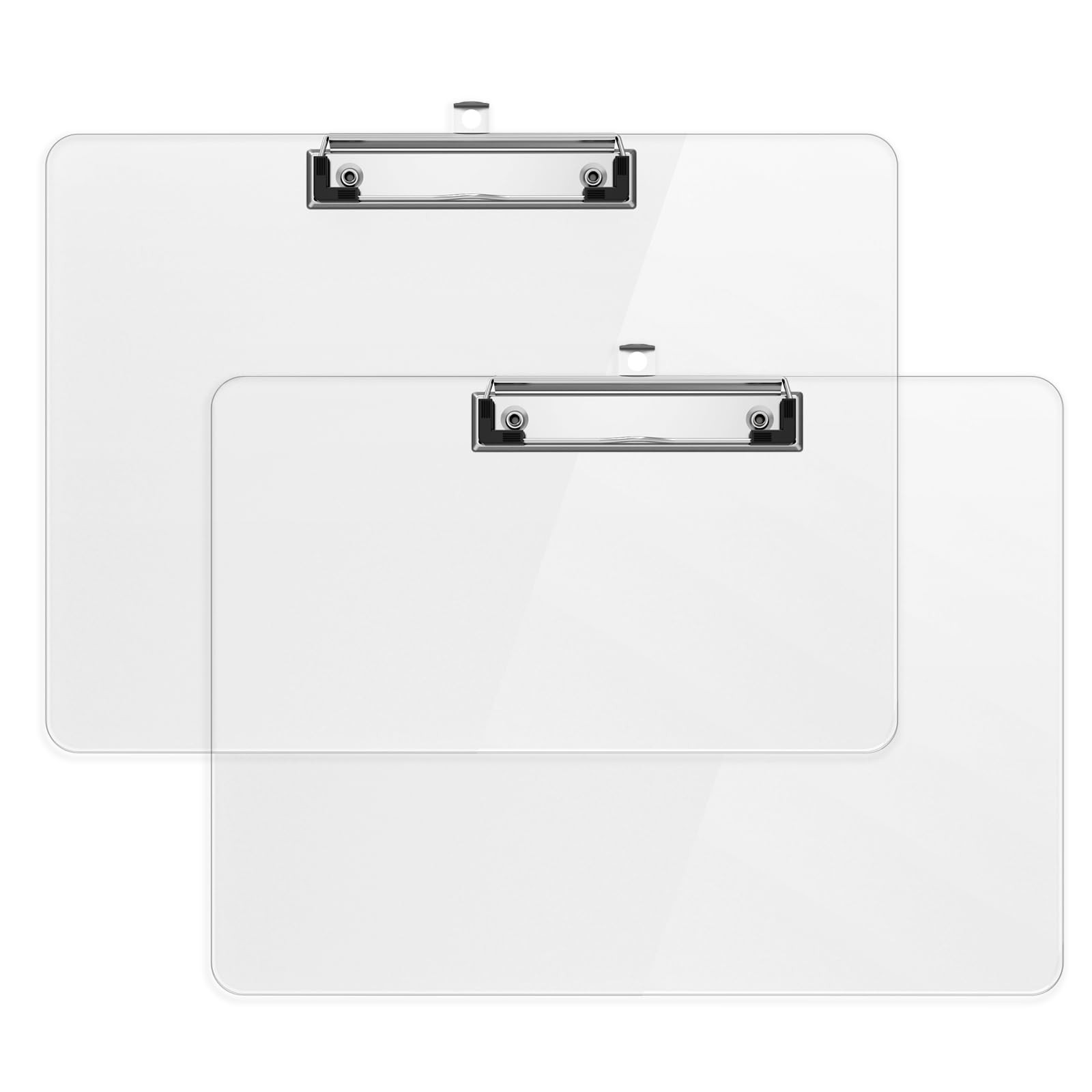 Macroclo Horizontal Plastic Clipboards, Clear 8.5 x 11 Clip Board(2