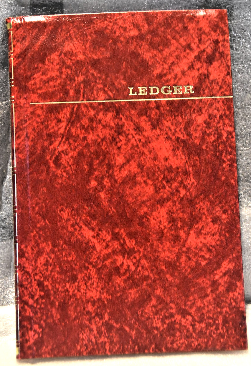 VERNON MCMILLAN INC. RED LEDGER ACCOUNT BOOKS 9 5/8 X 6 1/4″ 160 PGS.*/