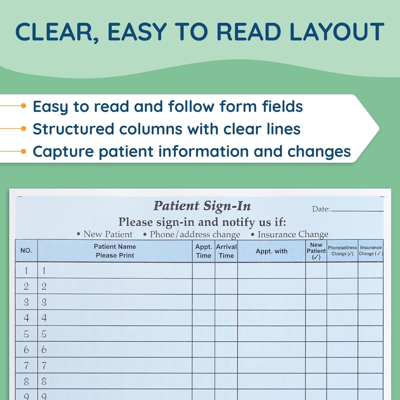 125 Patient Sign in Sheets, HIPAA Compliant, Peel Off Adhesive Labels Carbonl…