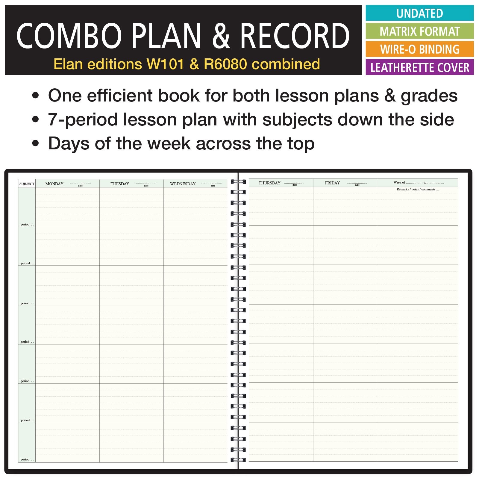 Elan Publishing Company Combination Plan and Record Book: One 8.5″ x 11″