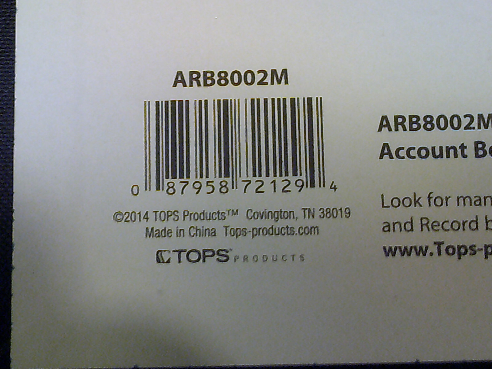 Adams Account Book, 2 Columns, 7 x 9.25″, Black, 80 Pages, # ARB8002M, Ledger