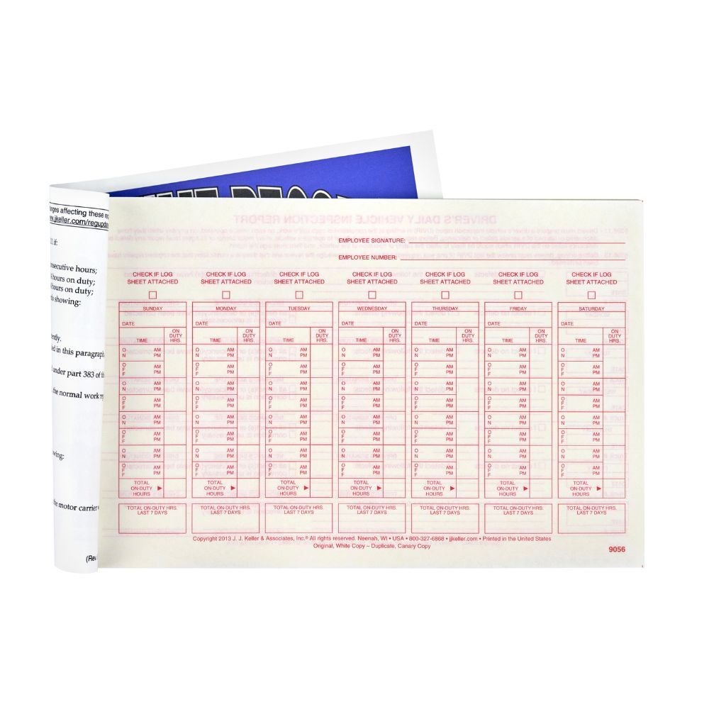 J. J. Keller Driver Exemption Log Book 10-pk., DVIR for Short-Haul, 2-Ply with