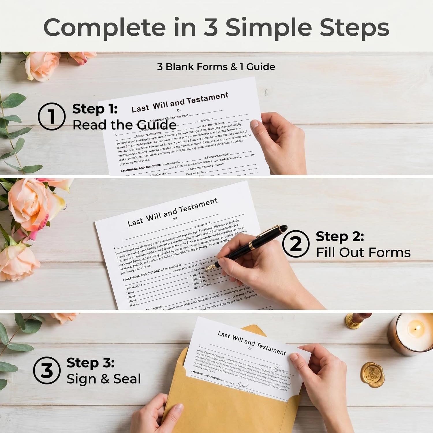 Last Will and Testament Kit, Joyfulmap Simple Forms – Includes3 Blank…