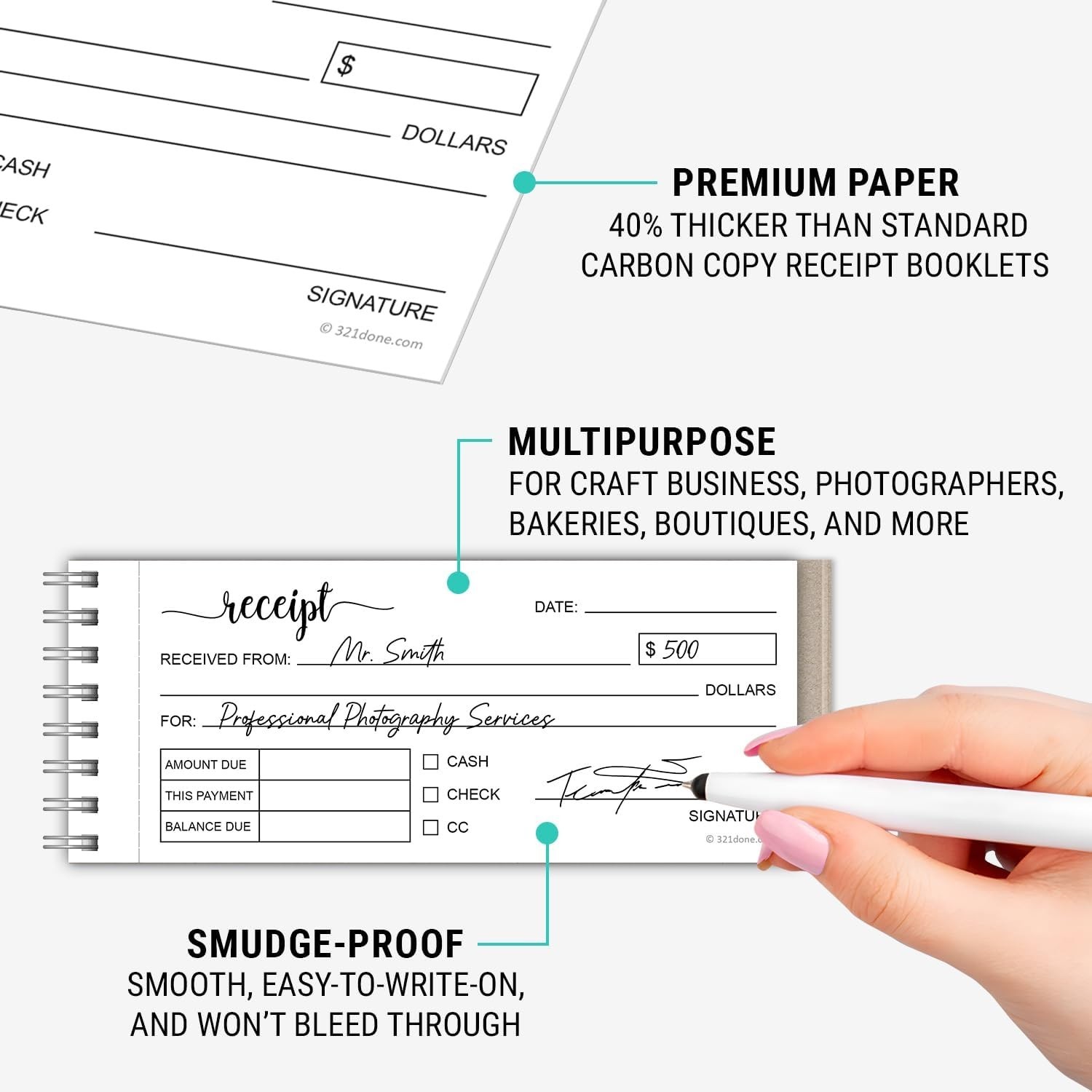 2-Pack Carbon Copy Receipt Book Set