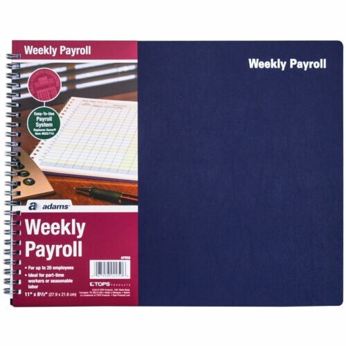 Adams AFR50 Weekly Payroll Book 11 x 8-1/2″ FREE SHIPPING
