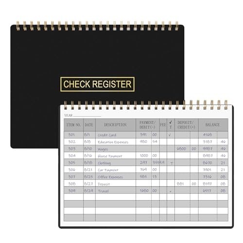 Check Registers for Personal Checkbook, Expense Ledger Log Book, 8.4 X 6.2”
