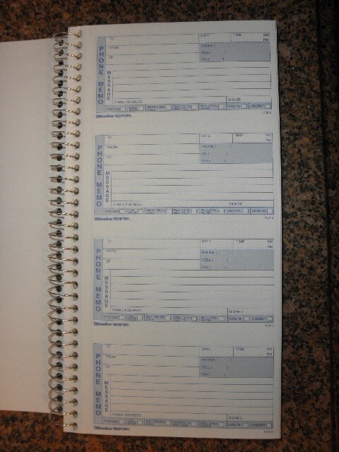 5 Rediform Memo Style Phone Message Books *400 MESSAGES PER BOOK*4 PER PAGE