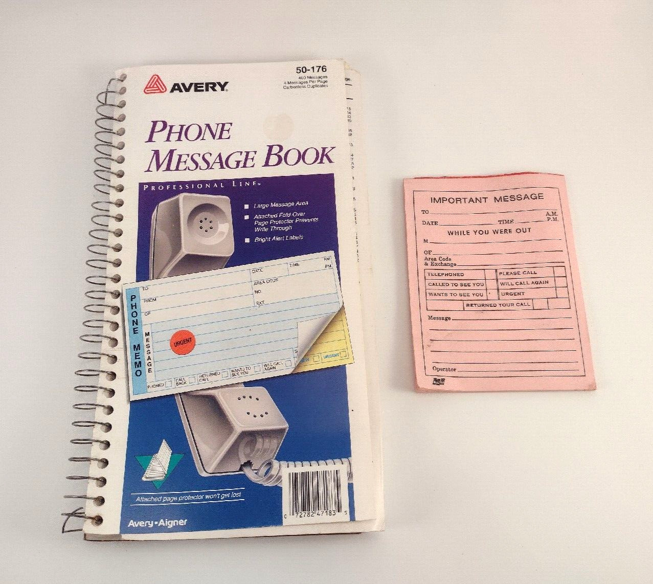 Avery Phone Message Book 50-176 Memo Notes Office Business Telephone Secretary