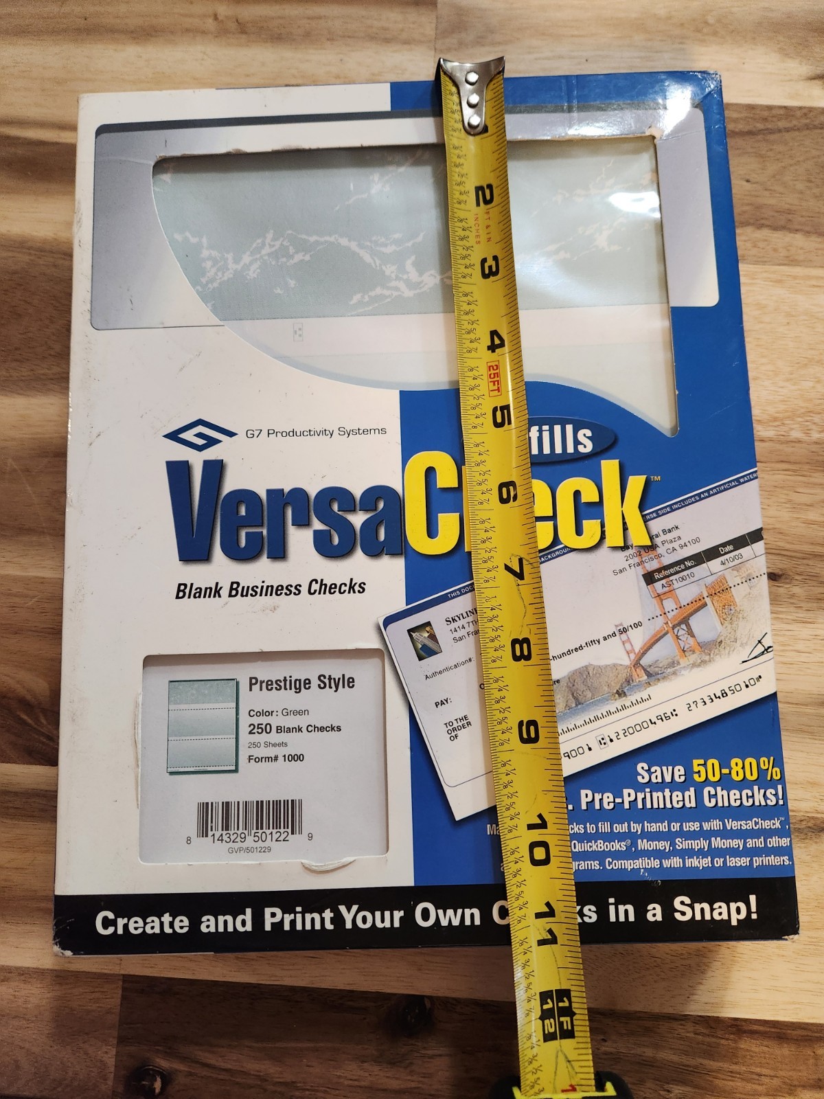 VersaCheck Blank Business Checks Refills: Form #1000 Prestige Style Green