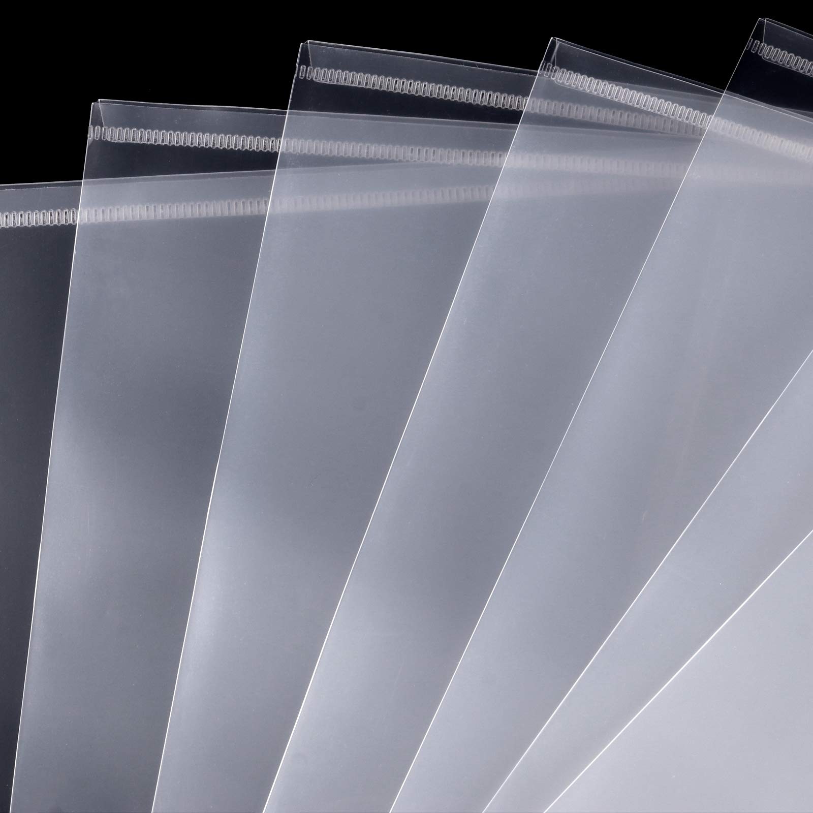 ZEONHAK 100 Pack Plastic Envelopes, 13×9 Inch Reusable One Size, Transparent