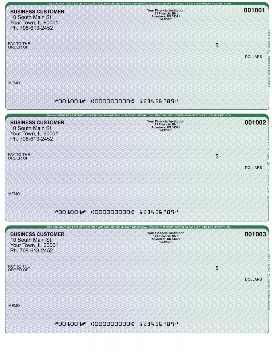 Business Checks / 3 Per Page / QuickBooks / Custom Printed / Logo