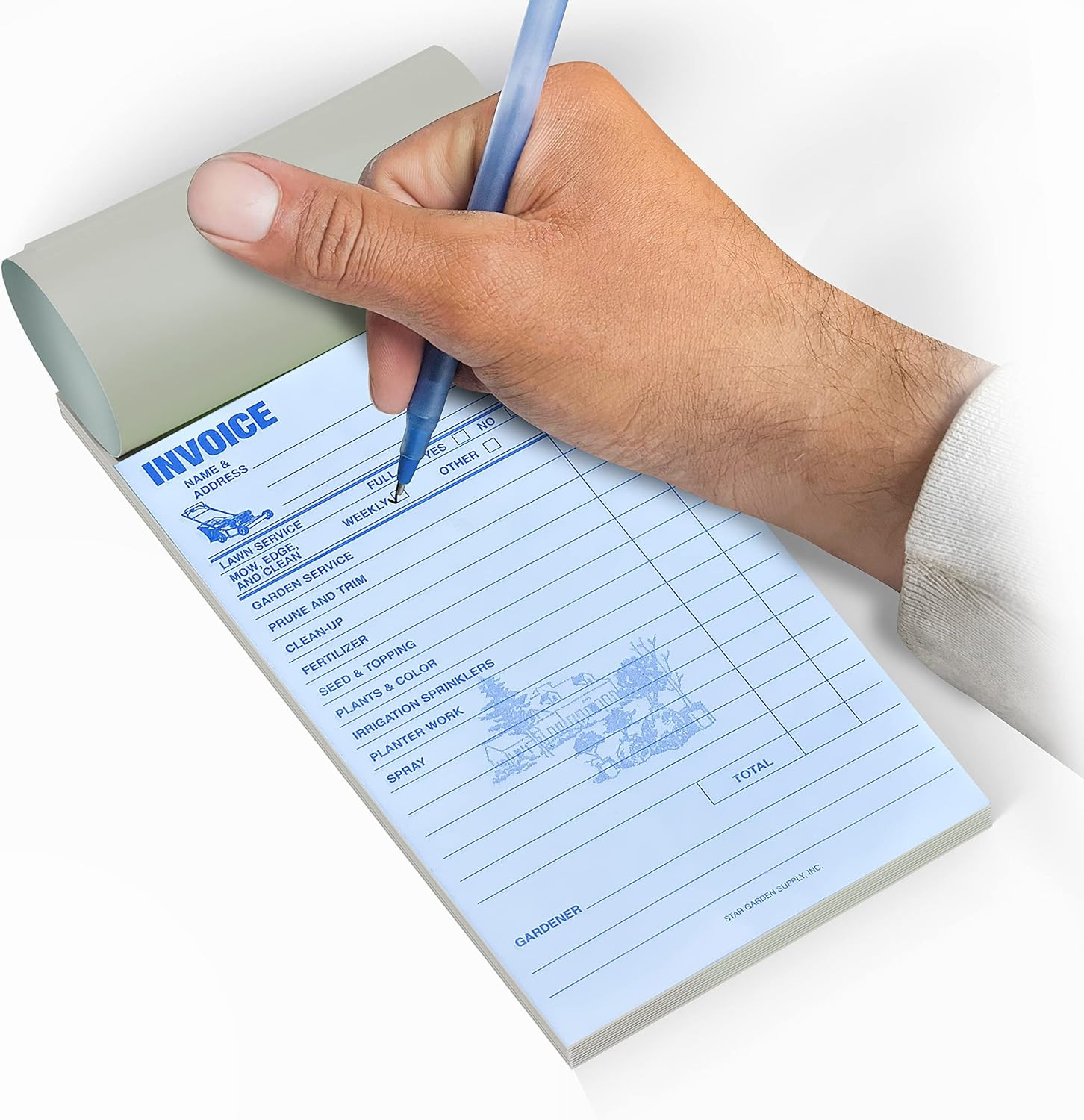 Professional Garden Service Invoice Book 50 Sets Includes Copy Invoice 100 Pages