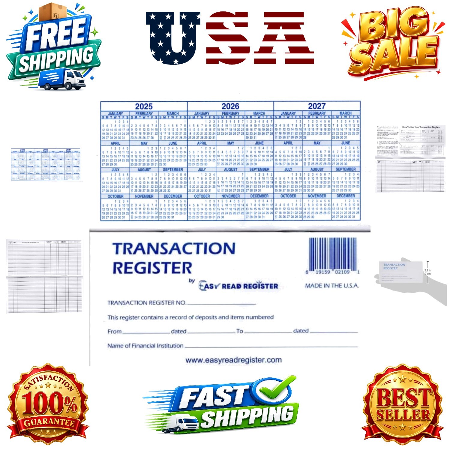 12 Check registers for Personal Checkbook – Checkbook Ledger Transaction Regi…