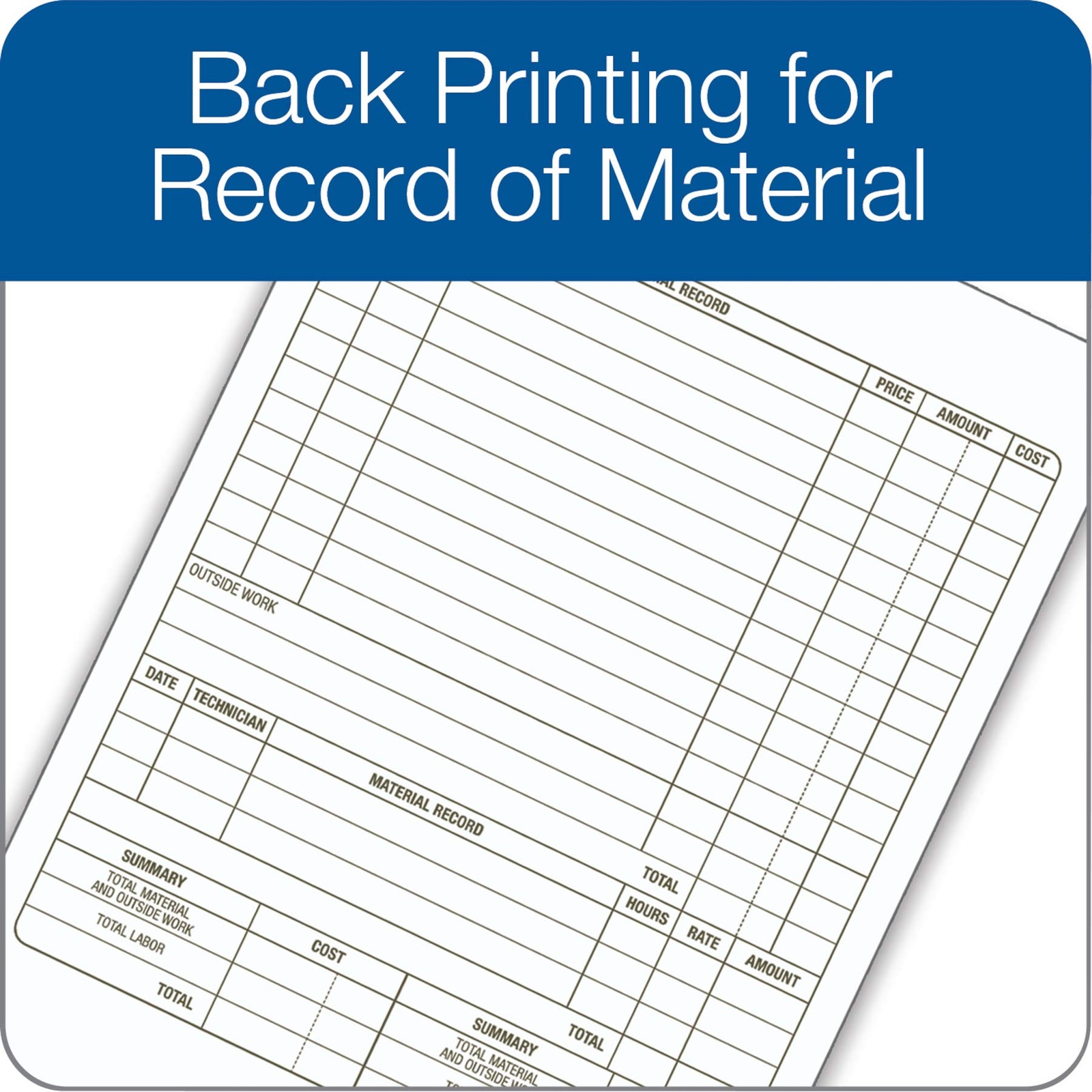 Adams Job Work Order Book, 3-Part Carbonless, 33 Sets, White/Canary