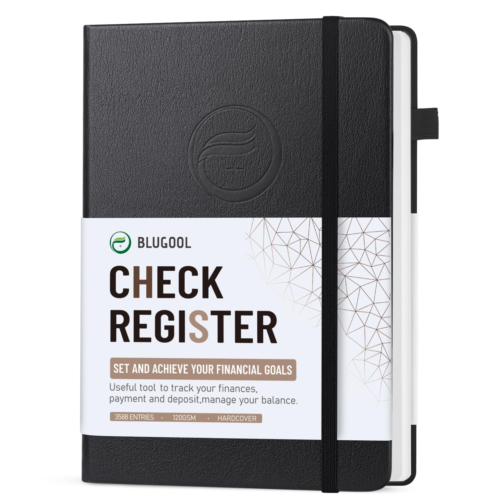 Blugool Check Registers Personal Checkbook Ledger 5.8×8.3 Black