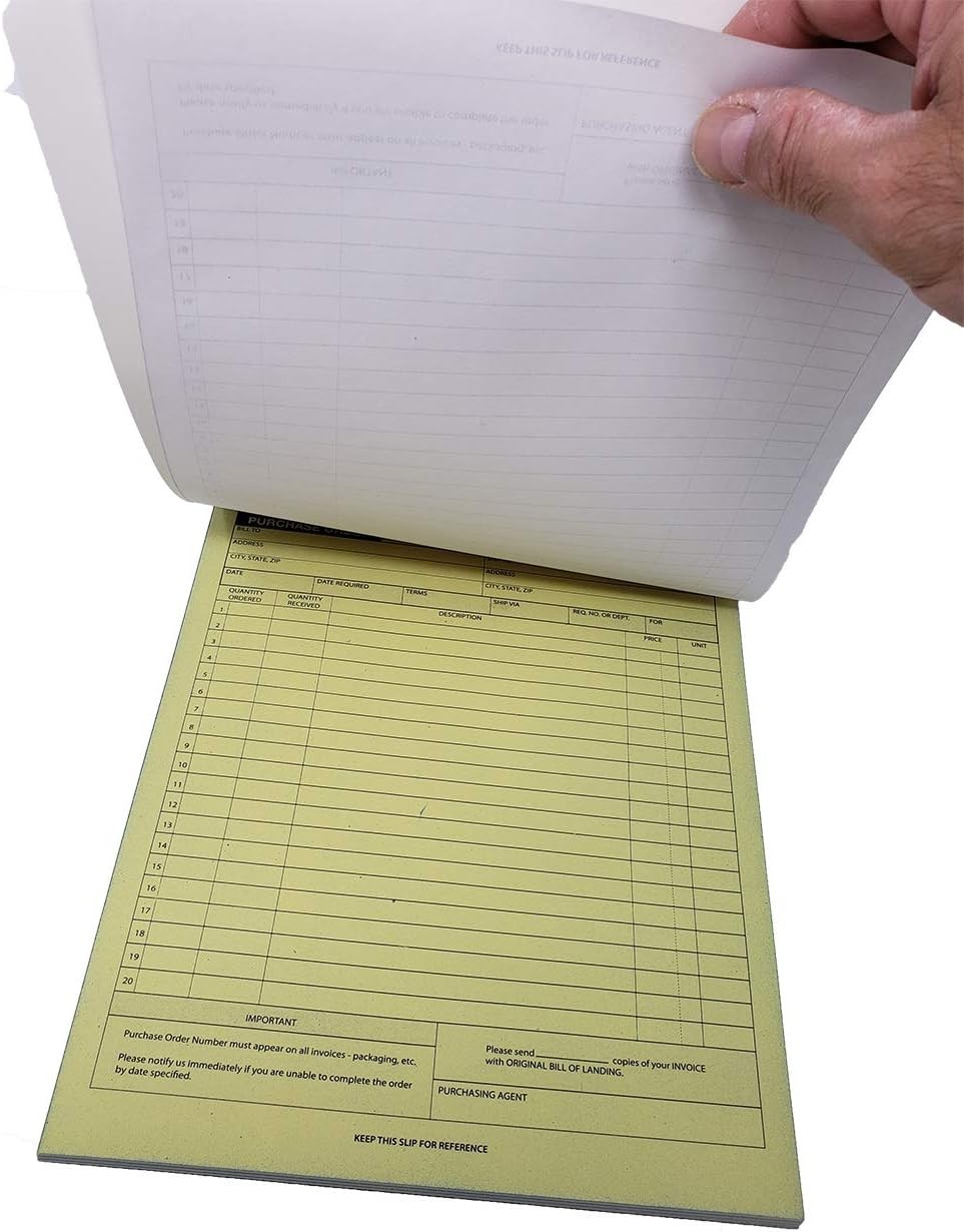 2-Part Carbonless Purchase Sales Order Book 4 Pack Letter Size Almost 8.5 x 11