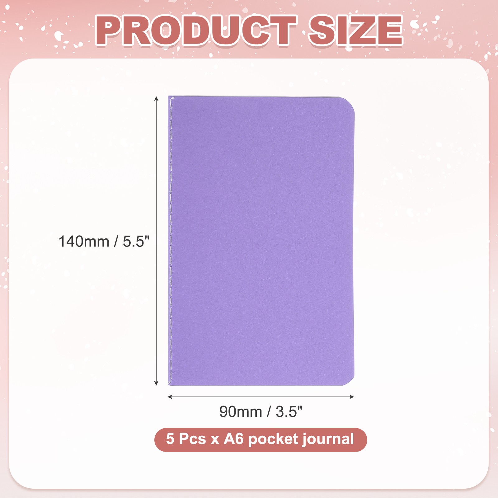 5 Pack A6 Notebook, A6 Journal Mini Notebook Pocket Kraft,Purple