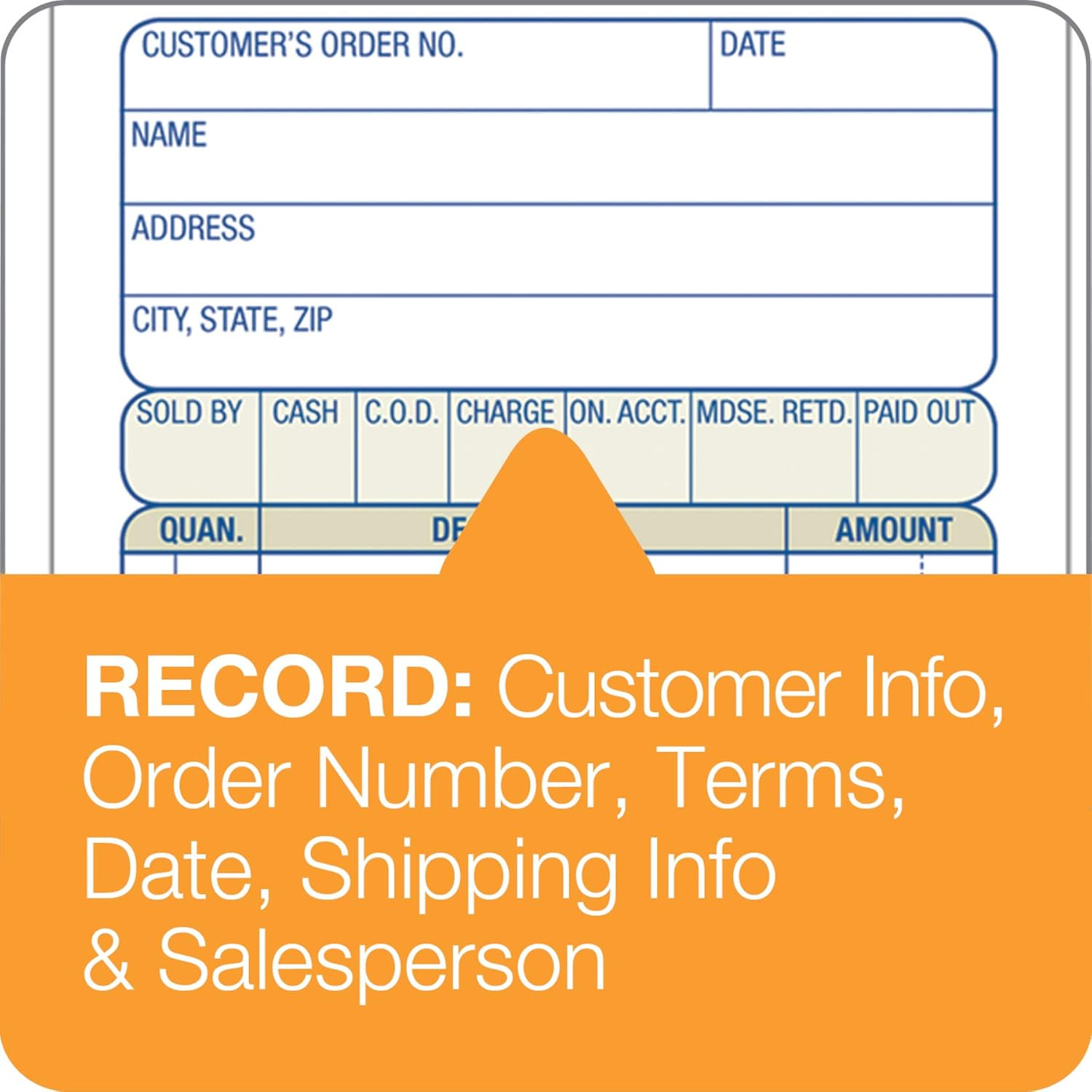 Sales Order Book, 2-Part, Carbonless, White/Canary, 3-11/32 X 7-3/16 Inches, 50