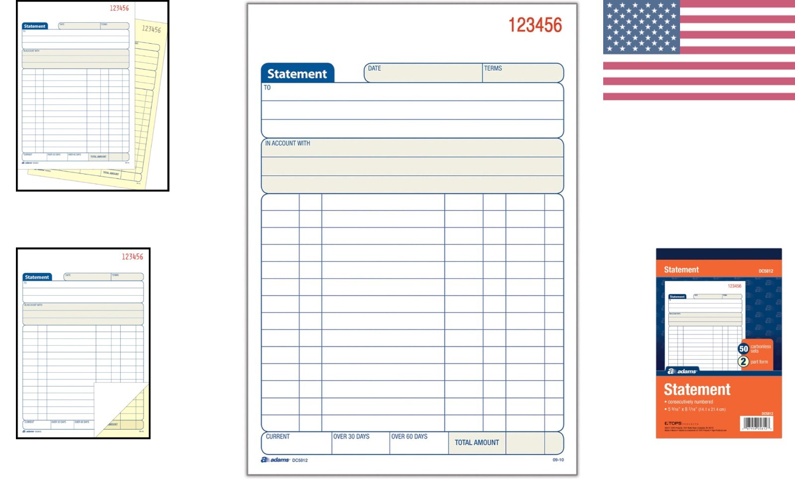Effortless Record Keeping with Carbonless Statement Book, 3 Packs of 50 Forms