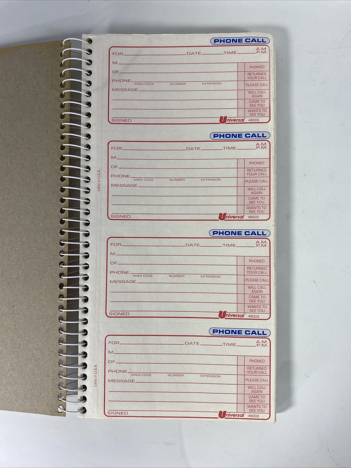 Universal Phone Message Books, 2 3/4 x 5, 2-Part Carbonless-400 Sets “UNV48003”
