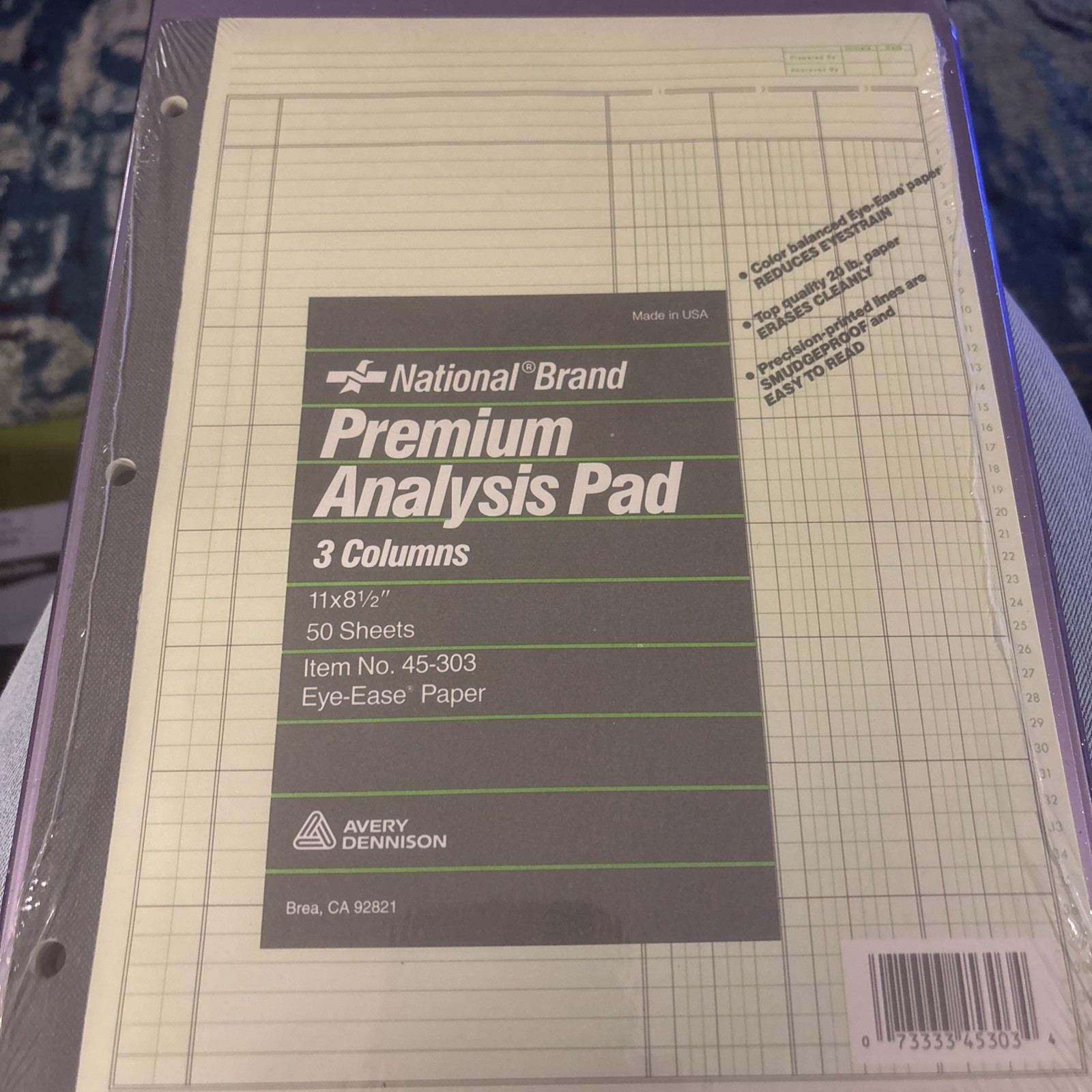 Bundle Of 2 Avery National Brand Premium Analysis Pads 3 Column New Sealed
