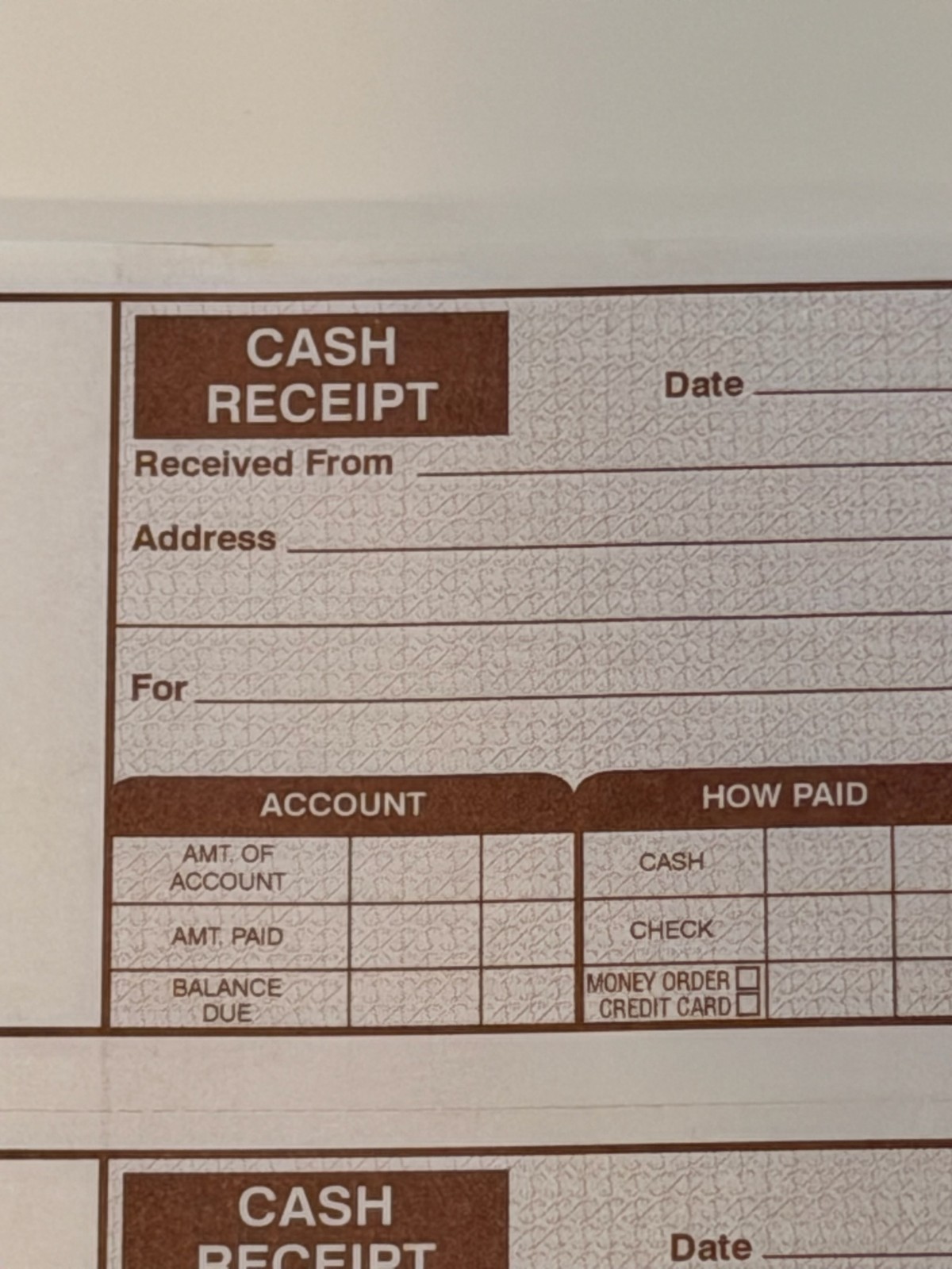 Cash Receipt Book 3-Per Page Carbonless Spiral Bound CRB 111-2 Made in USA (225)