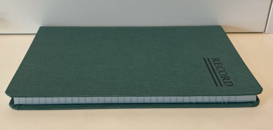 Vtg National Brand 56-521 Record Book, Rounded Corners, 9-5/8 x 6-1/4″, 200 pg
