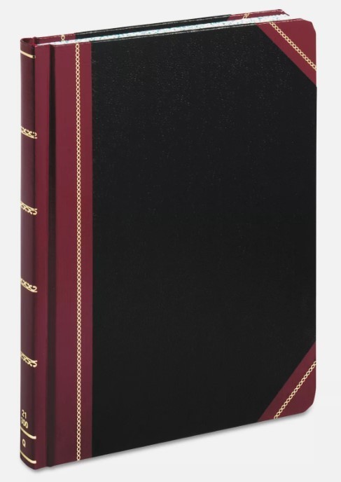 Boorum & Pease Columnar Accounting Book 12 Column Black Cover 150 Pages 10 1/8 x