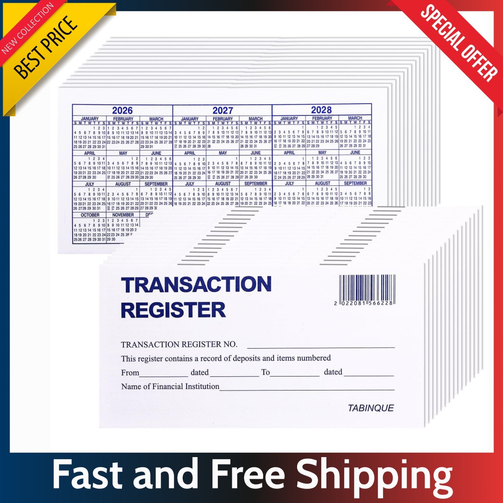 24 Pack Checkbook Registers – Personal Check Register Ledger Easy Read Pages New